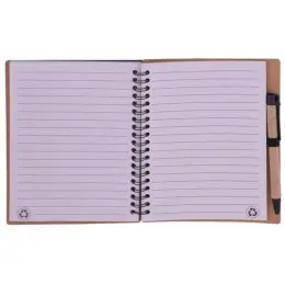 Recycle Notebook & Pen Black Open